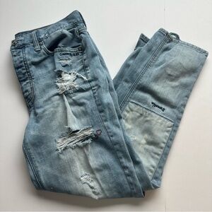 American Eagle Distressed Embroidered Jeans